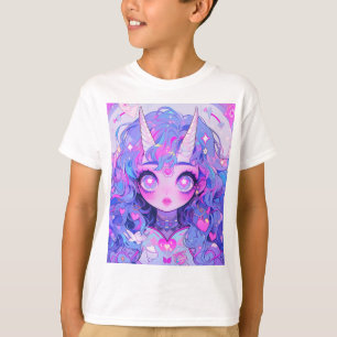 T-shirt Créature de licorne magique de fantasy Anime Fille