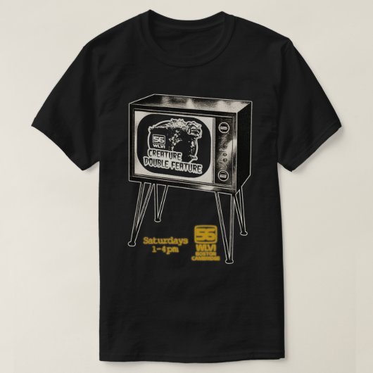 T-shirt Creature Double Feature TV WLVI 56 Boston (Design devant)