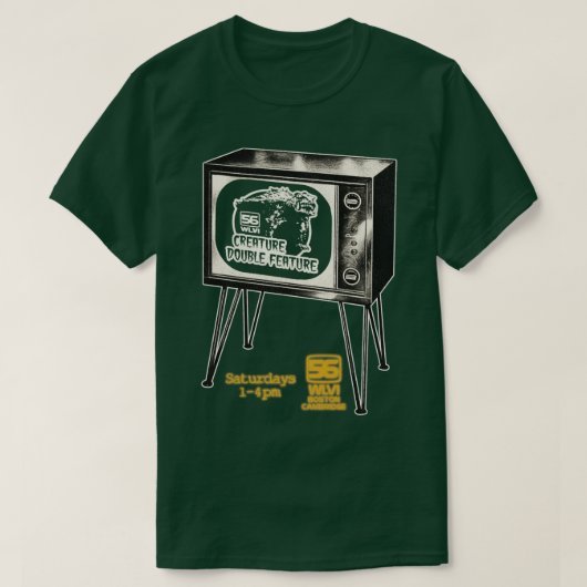 T-shirt Creature Double Feature TV WLVI 56 Boston (Design devant)