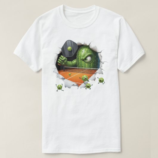 T-shirt Créature drôle de pickleball dominant la scène du (Design devant)