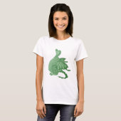 T-shirt créature imaginaire mythique dragon vert mignon (Devant entier)
