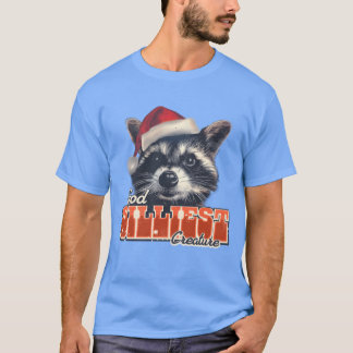 T-shirt Créature la plus idiote de Dieu Bootleg Racoon vin