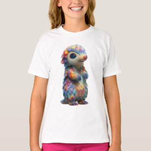 T-shirt Créature Pangolin Pastel à Écailles Arc-en-ciel po