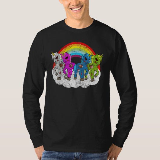 T-shirt Créatures de l'Apocalypse de licorne zombie Hallow (Devant)