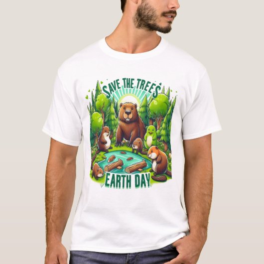 T-shirt Créatures pacifiques dans le pré (Devant)