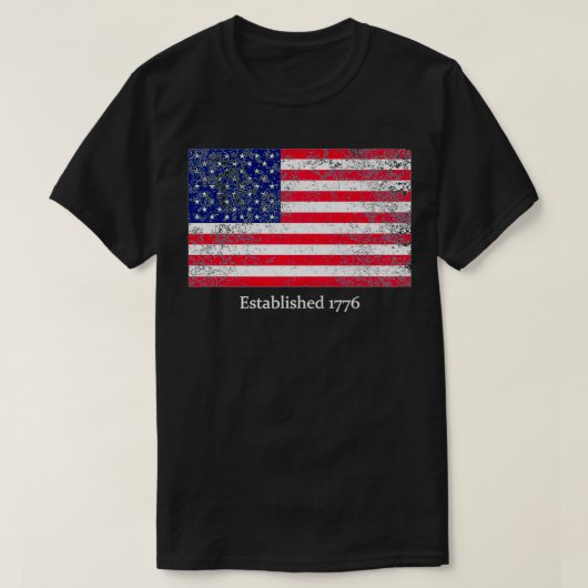 T-shirt Créé 1776 USA Juillet 4 US Drapeau America Pr (Design devant)