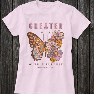 T-shirt Créée avec un objectif Papillon Inspirant