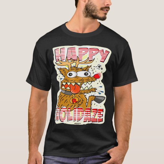 T-shirt Creekrat Cartoon Studios Happy Holidaze Art (Devant)