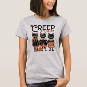 T-shirt Creep it Real Funny Chats Halloween (Devant)