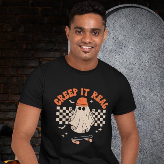T-shirt Creep It Real Funny Skater Ghost Halloween
