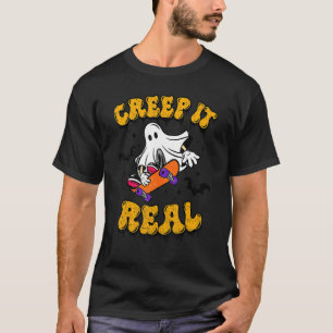 T-shirt Creep It Real Ghost Skate Retro Halloween Fal