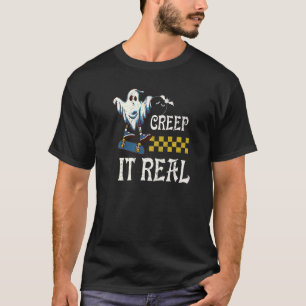 T-shirt Creep It Real Halloween Creepin Ghost Boy Girl Ska