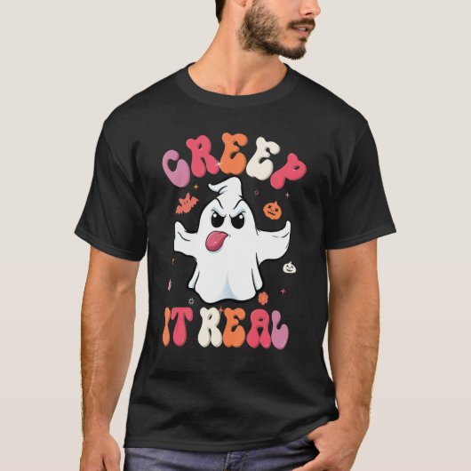 T-shirt Creep It Real Halloween Ghost Enfants Garçons Fill (Devant)