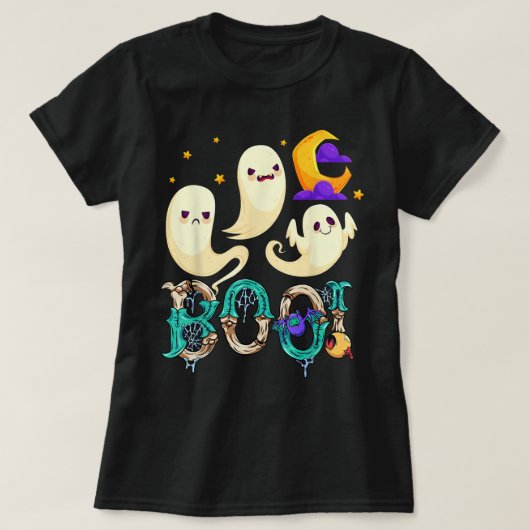 T-shirt Creep It Real Skateboard Ghost Retro Halloween (Design devant)