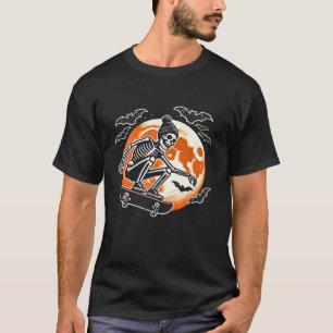 T-shirt Creep It Real Skateboard Sugar Skull Éffrayant Dud