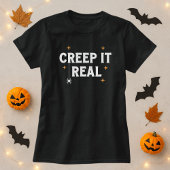 T-shirt Creep It Real White Spider Pun Halloween