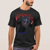 T-shirt Creep - Pose de masque de loup-garou de l'AC Peach (Devant)
