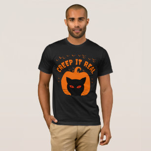 T-SHIRT CRÉÉPIT RÉEL CHAT DRÔLE HALLOWEEN