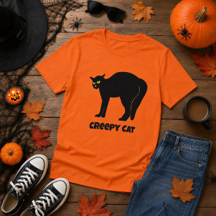 T-shirt Creepy Black Cat