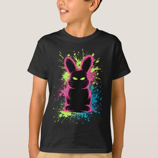 T-shirt Creepy Cute Goth Bunny Horror Rabbit Sketch Alt Ng (Devant)
