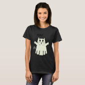 T-shirt Creepy Halloween Peeking Black Cat for Feline (Devant entier)
