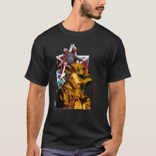 T-shirt Creepy Horror Goat Priest Occult Collage Halloween