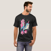 T-shirt Creepy mermaid riding on a unicorn narwahle Alt sa (Devant entier)
