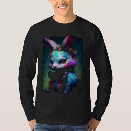 T-shirt Creepy Nightmare Bunny Rabbit Silently Judges You (Devant)