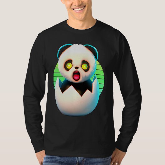 T-shirt Creepy Panda hatches from egg (Devant)