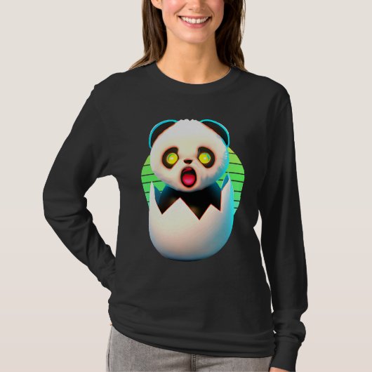 T-shirt Creepy Panda hatches from egg (Devant)