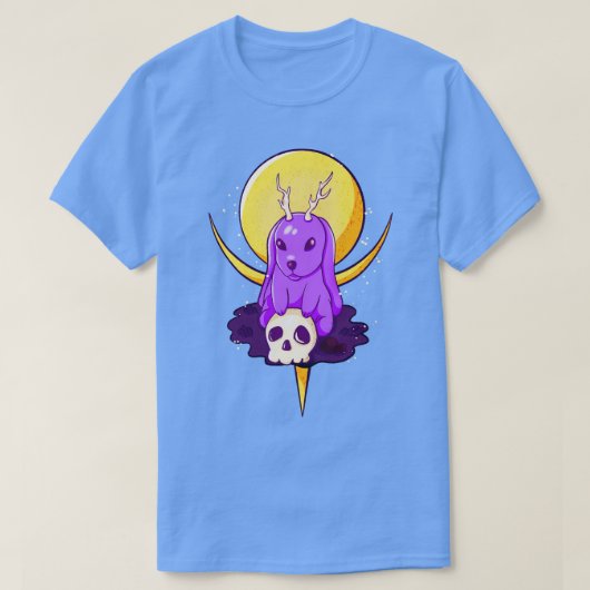 T-shirt Creepy Rabbit With Antlers Occult Goth (Design devant)