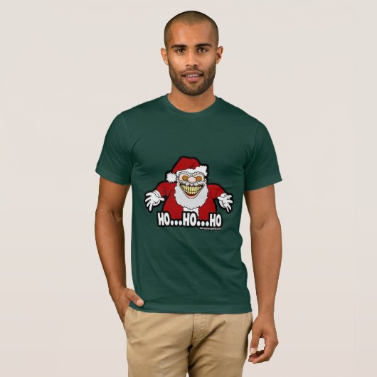 T-shirt Creepy Santa Claus Screwball Graphics HOHOHO (Devant entier)