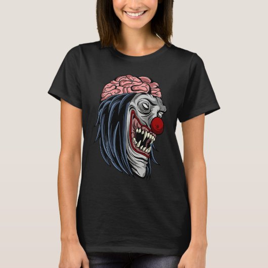 T-shirt Creepy Scary Halloween Evil Zombie Clown Horror (Devant)
