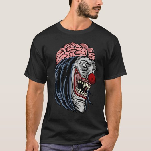 T-shirt Creepy Scary Halloween Evil Zombie Clown Horror (Devant)