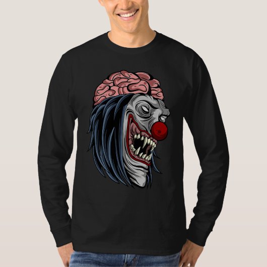 T-shirt Creepy Scary Halloween Evil Zombie Clown Horror (Devant)