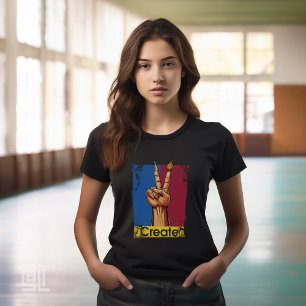 T-shirt Créer Art Main Peace Signal Inspiration