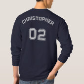 T-shirt Créer Nom du joueur Numéro Jersey Mens Long Sleeve (Dos)