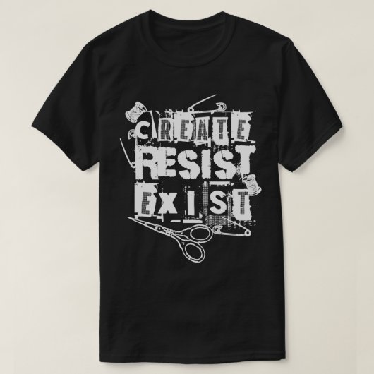 T-shirt Créer Résistance Exist Revolution Punks Creative L (Design devant)