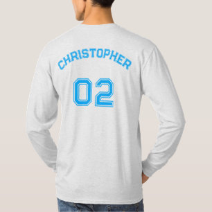 T-shirt Créer un nom de joueur Numéro de Jersey Long Sleev