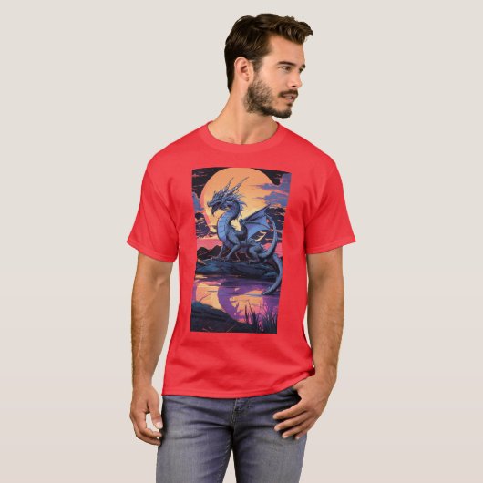 T-shirt Créez un tatouage dragon féroce, complexe (Devant entier)