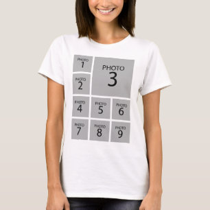 T-shirt Créez votre collage modèle personnalisé 9 PHOTO