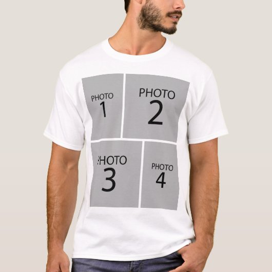 T-shirt Créez votre propre 4 PHOTO COLLAGE Twin Front & Ba (Devant)