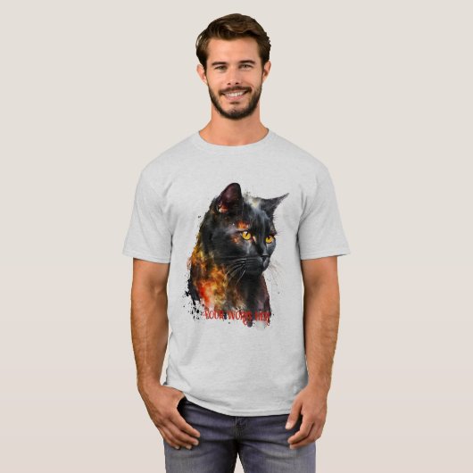 T-shirt Créez votre propre chat noir fière (Devant entier)