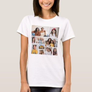 T-shirt Créez Votre Propre Collage De 10 Photos Pour Femme