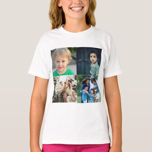 T-shirt Créez votre propre collage de 4 photos (Devant)