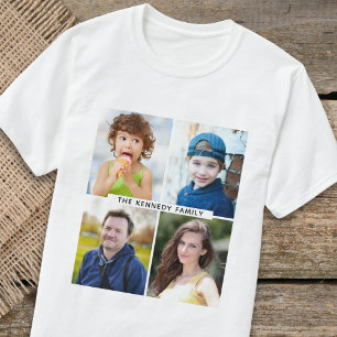T-shirt Créez votre propre collection de photos 4 Nom de f