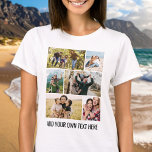 T-shirt Créez votre propre collection photo de 6 personnes<br><div class="desc">Créez votre propre t-shirt photo sur mesure avec 6 de vos photos préférées dans une simple grille de collage photo et du texte personnalisé dans la typographie moderne.</div>