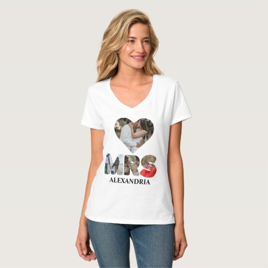 T-shirt Créez votre propre couple Mr et Mrs photo Matching (Devant entier)