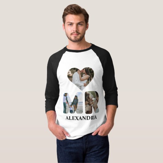 T-shirt Créez votre propre couple Mr et Mrs photo Matching (Devant entier)