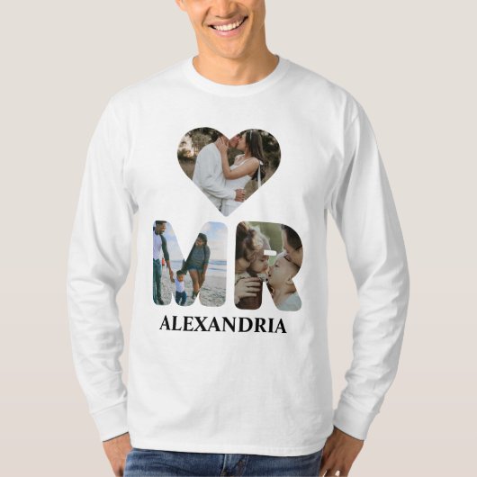 T-shirt Créez votre propre couple Mr et Mrs photo Matching (Devant)
